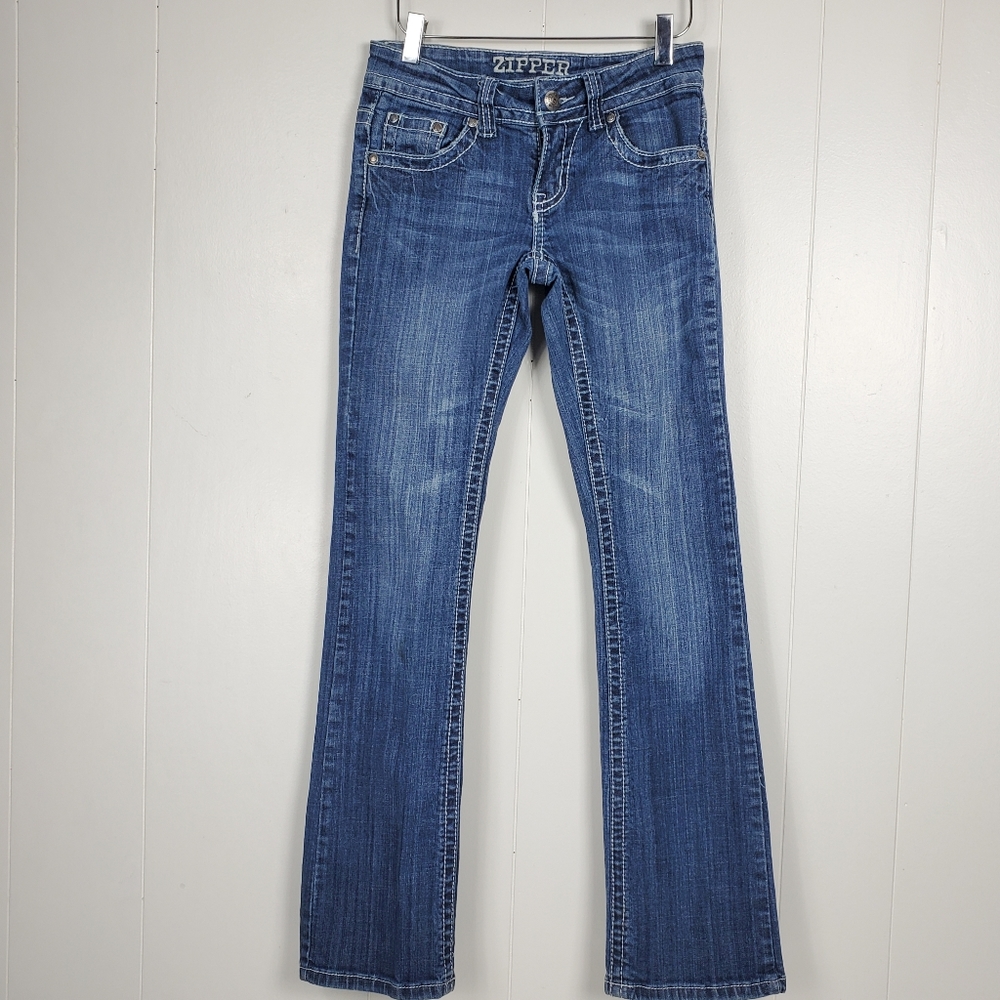 Von Zipper rhinestone bling bootcut jeans